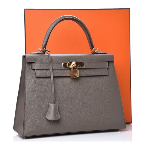 hermes kelly 28 etain epsom|HERMES Epsom Kelly Sellier 28 Etain .